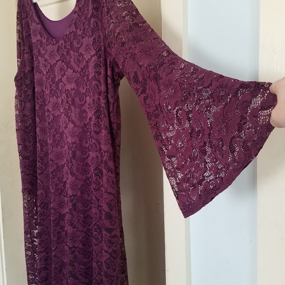 ING Plum Lace Cocktail Dress 2X NWT - Picture 4 of 9